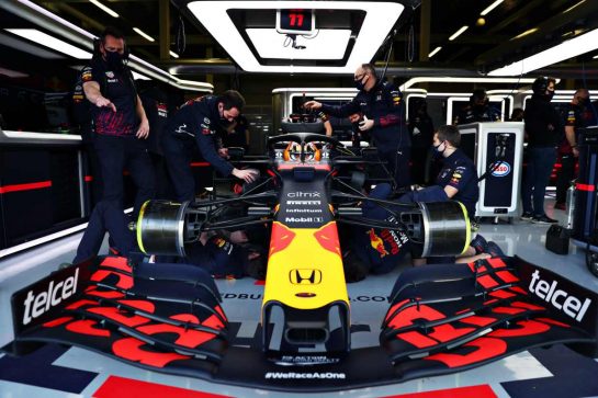 NORTHAMPTON, ENGLAND - FEBRUARY 24: Max Verstappen of Netherlands and Red Bull Racing prepares to drive in the garage during the Red Bull Racing Filming Day at Silverstone on February 24, 2021 in Northampton, England. (Photo by Dan Istitene/Getty Images for Red Bull Racing) // Getty Images / Red Bull Content Pool // SI202102240177 // Usage for editorial use only //