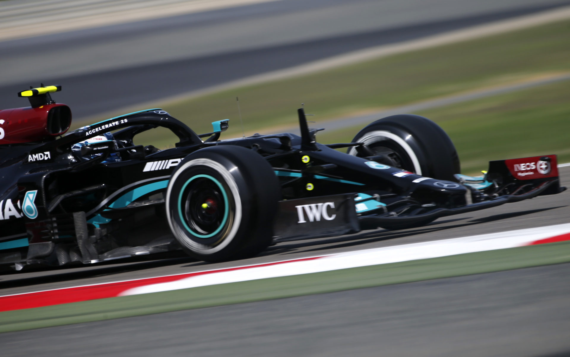 Mercedes F1's Valtteri Bottas in action on day 1 of pre season testing