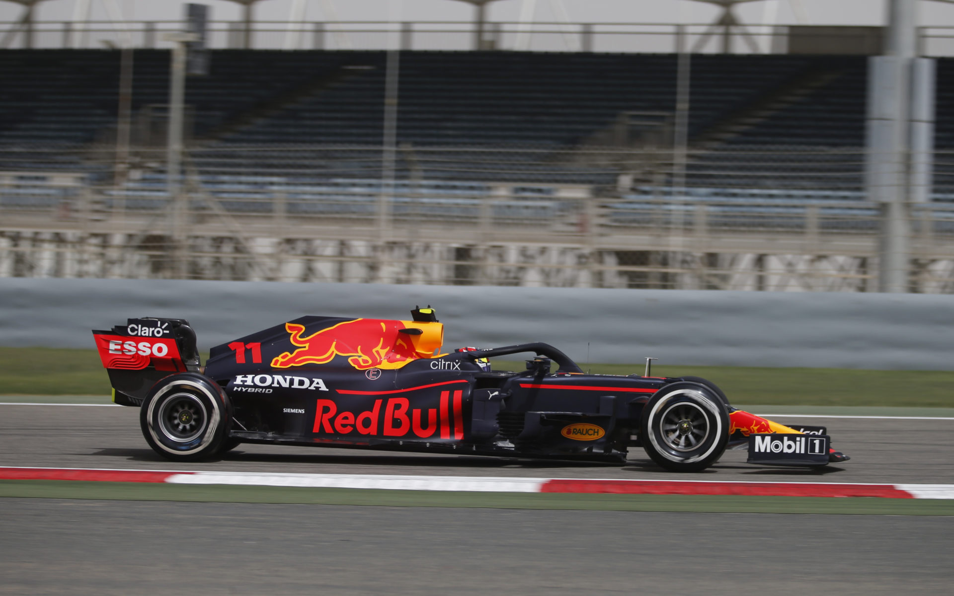 Sergio Perez during pre-season testing for Red Bull at Bahrain