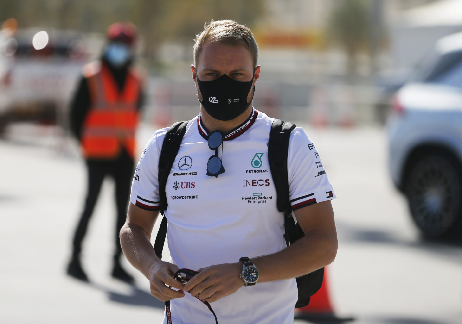 Valtteri Bottas in the paddock during pre-season F1 testing