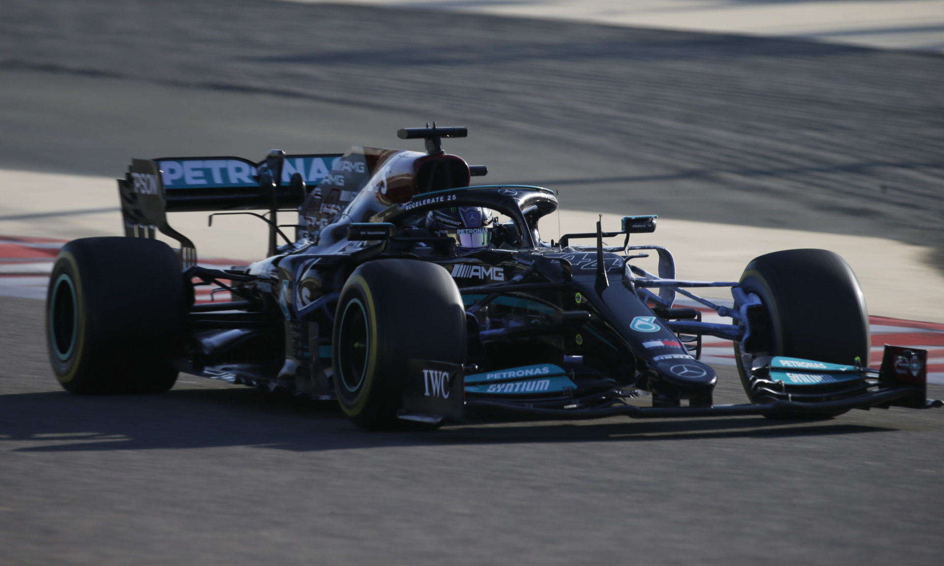 Lewis Hamilton driving the Mercedes W12