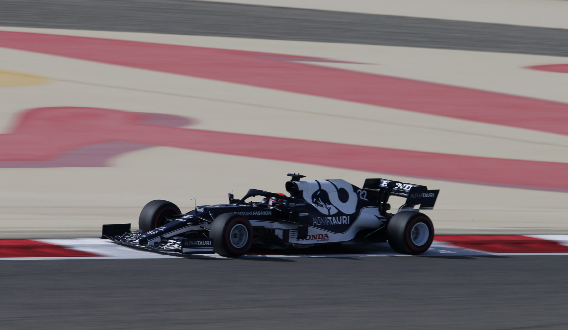 AlphaTauri's Yuki Tsunoda in action 