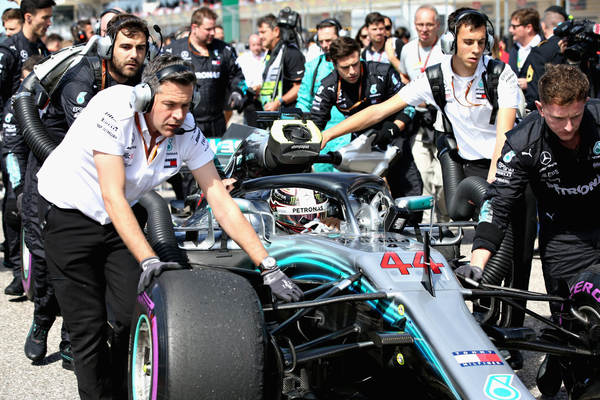 Lewis Hamilton in his car at Austin F1 GP