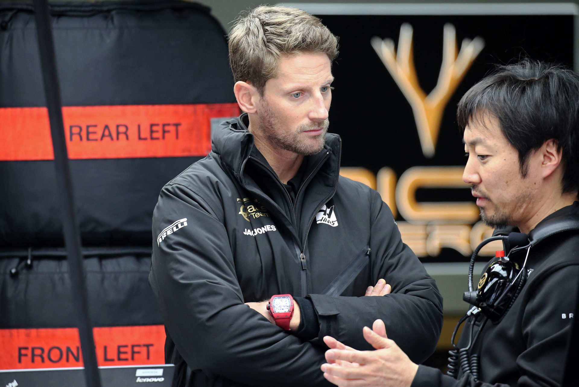 Haas F1 driver Romain Grosjean during F1 winter testing in Barcelona
