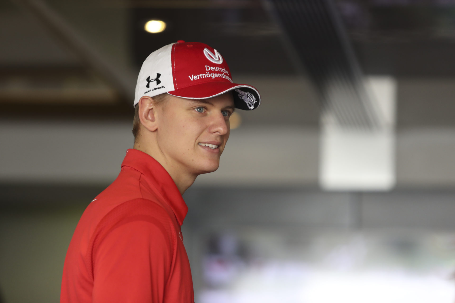 Mick Schumacher of Germany and Ferrari in the Paddock