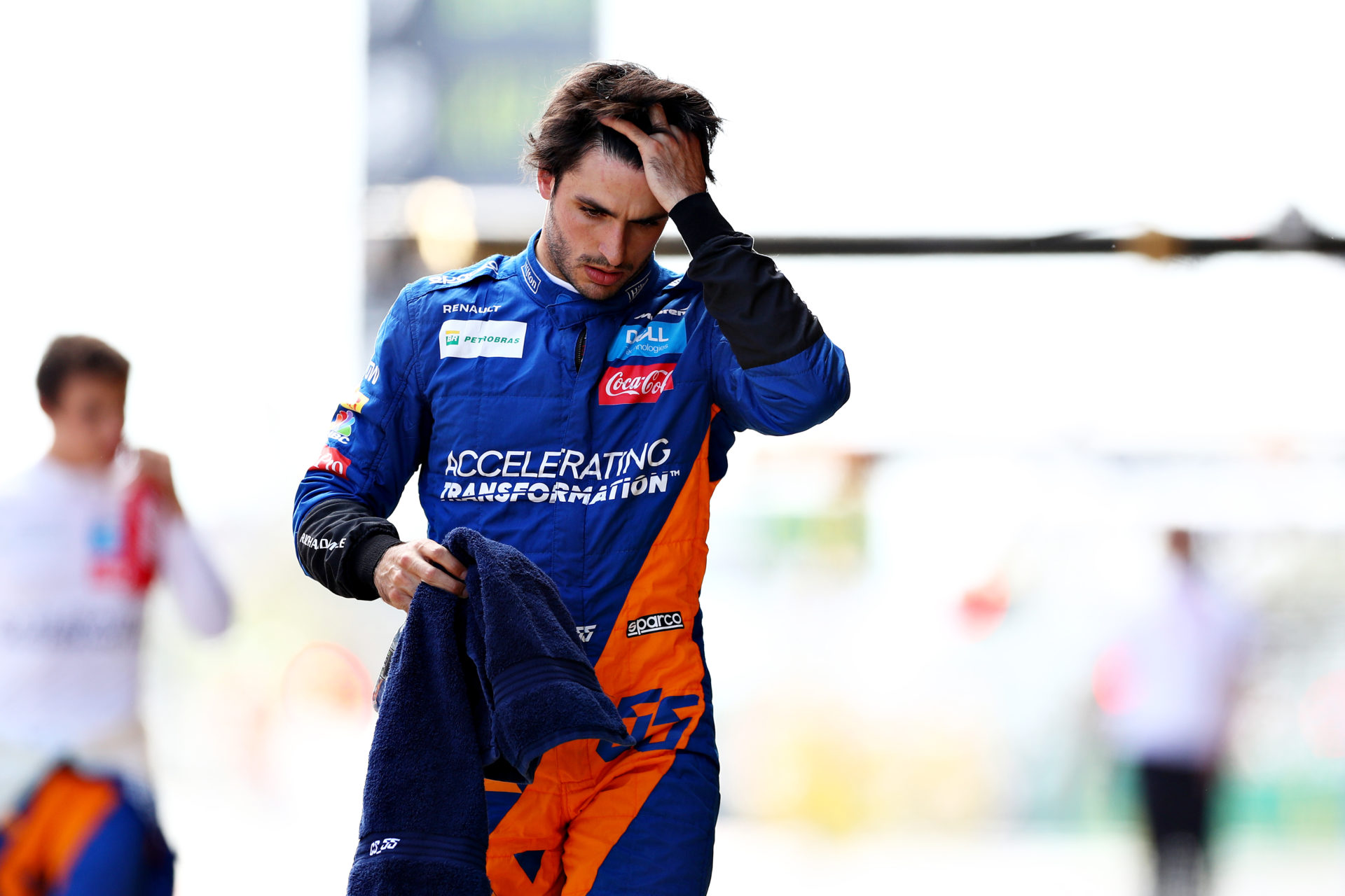 Carlos Sainz of Ferrari off the track