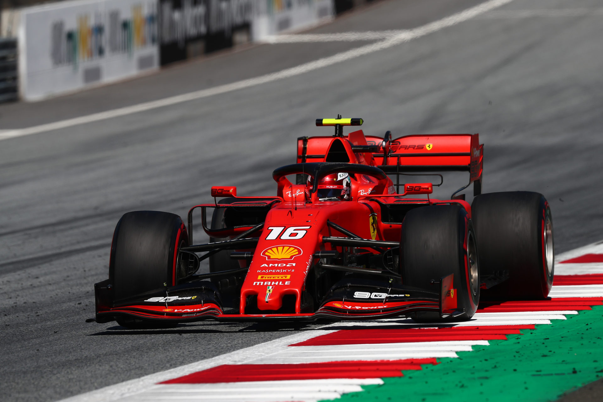 Ferrari driver Charles Leclerc in action in Austria