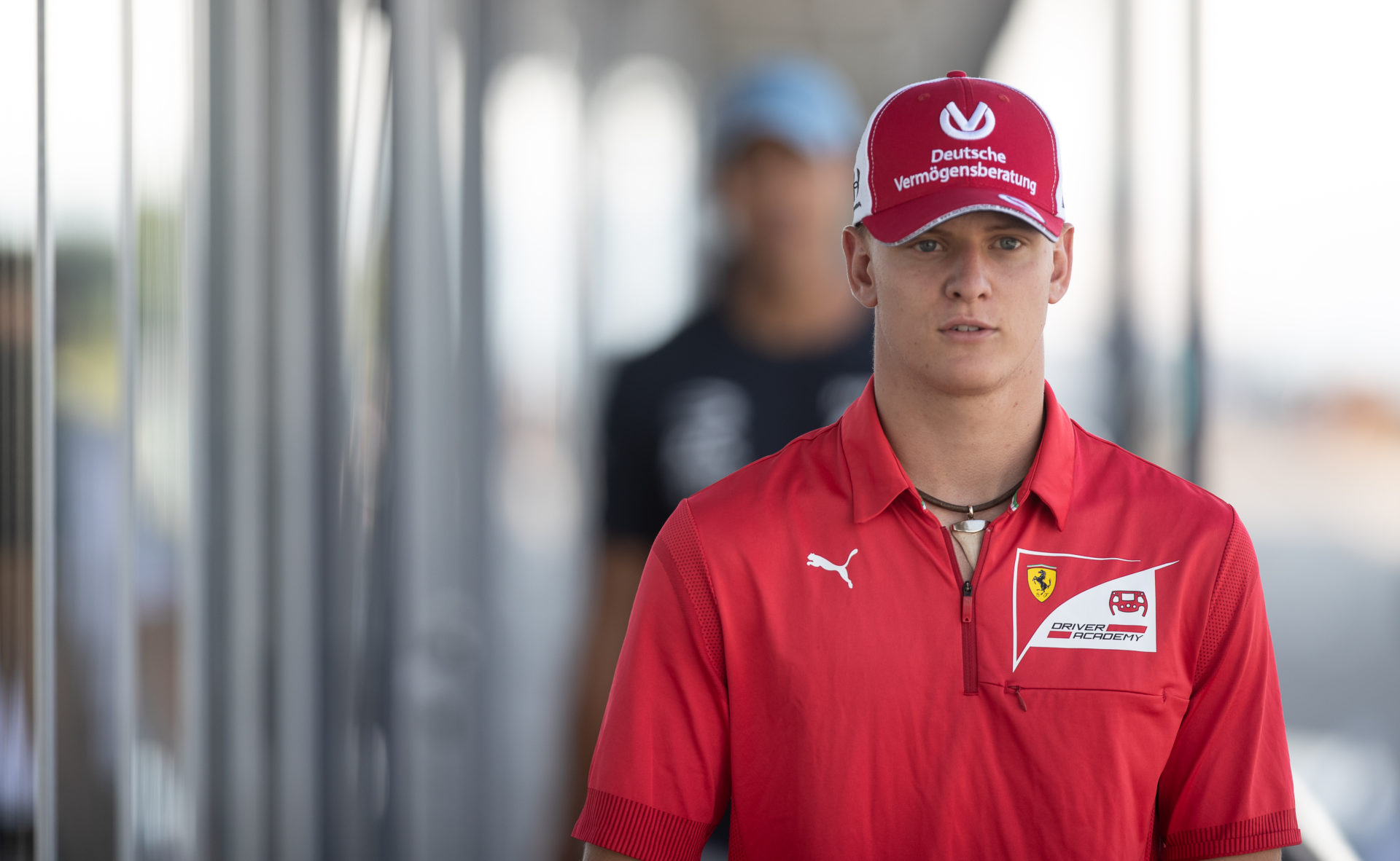 Mick Schumacher in the paddock prior to a race in Hungary
