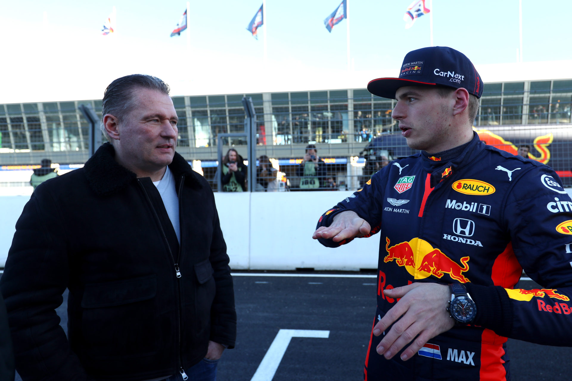 Max and Jos Verstappen have a chat