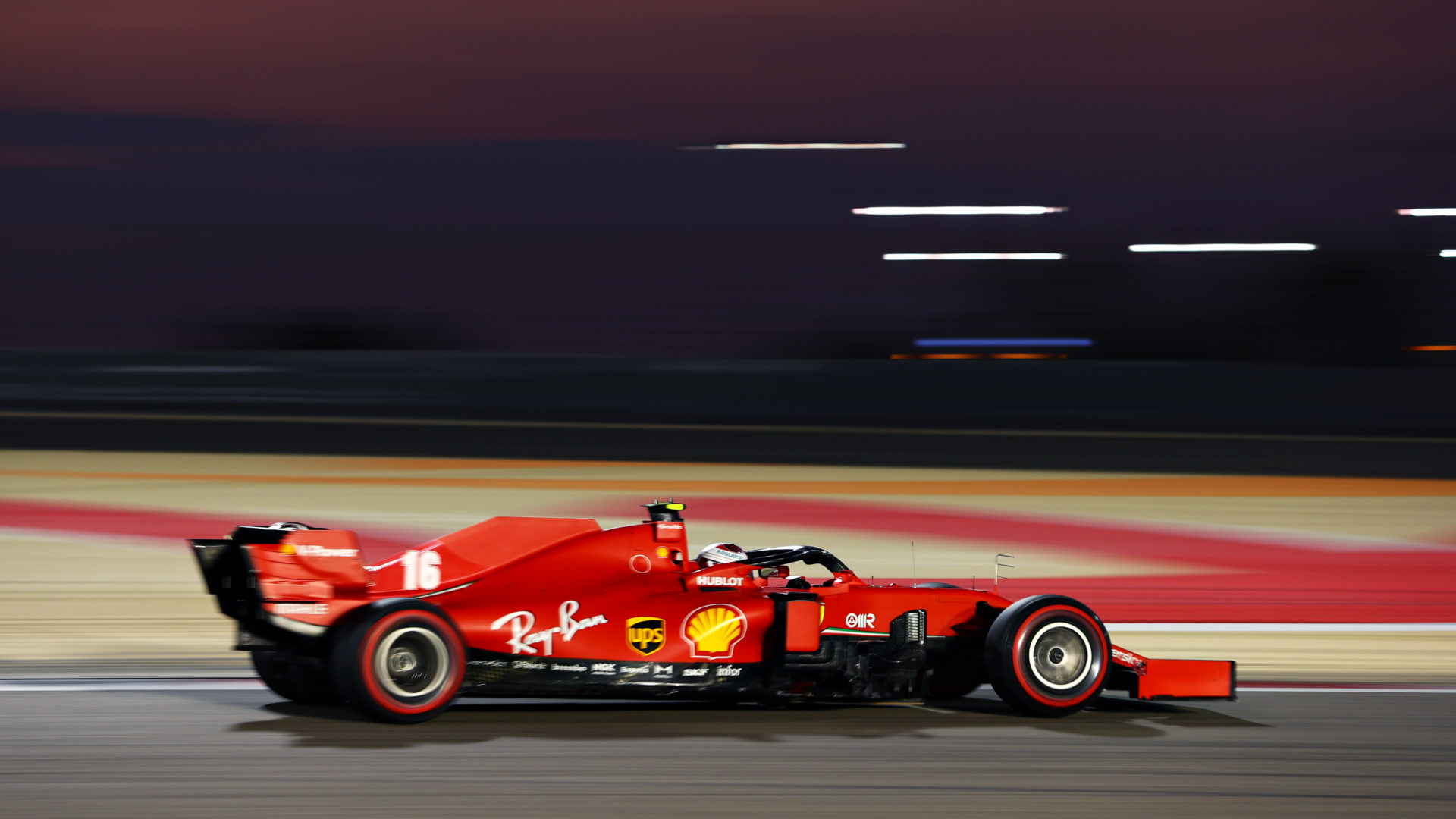 The Ferrari F1 of Charles Leclerc in action