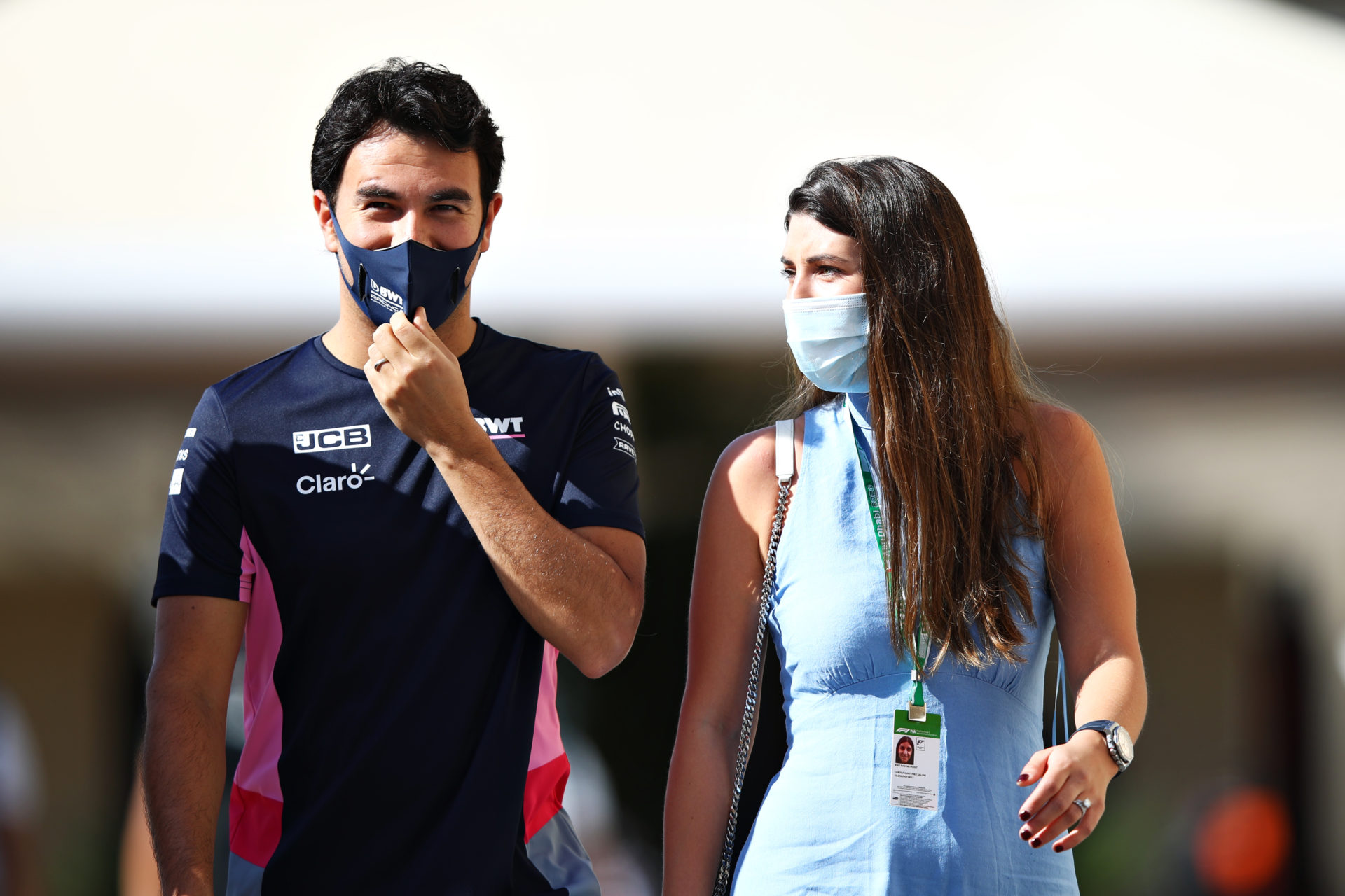 F1 racer Sergio Perez and his wife Carola Martinez