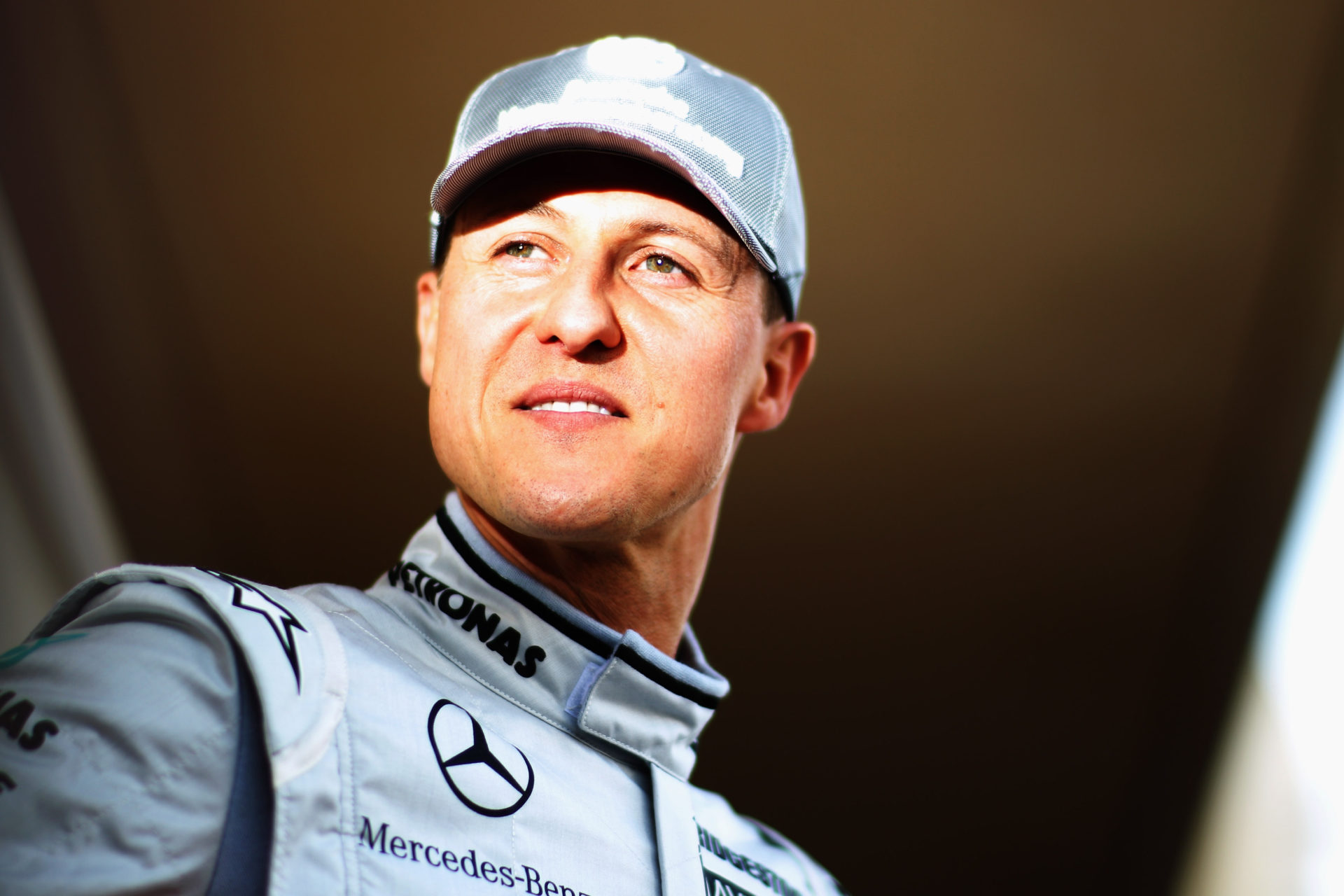 Michael Schumacher in a Mercedes suit ahead of the race in Bahrain
