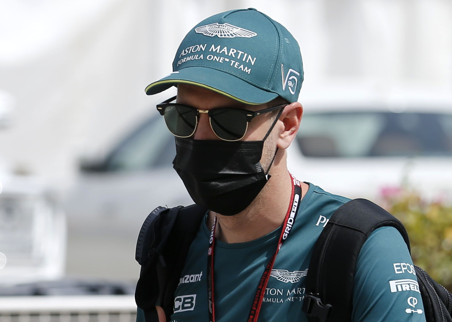 Sebastian Vettel at the circuit ahead of the Bahrain Grand Prix