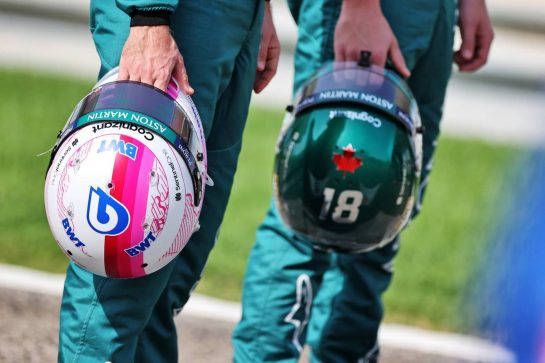 Lance Stroll (CDN) Aston Martin F1 Team and Sebastian Vettel (GER) Aston Martin F1 Team.
12.03.2021. Formula 1 Testing, Sakhir, Bahrain, Day One.
- www.xpbimages.com, EMail: requests@xpbimages.com &copy; Copyright: Moy / XPB Images