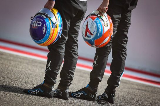 Esteban Ocon (FRA), Alpine F1 Team and Fernando Alonso (ESP), Alpine F1 Team 
12.03.2021. Formula 1 Testing, Sakhir, Bahrain, Day One.
- www.xpbimages.com, EMail: requests@xpbimages.com &copy; Copyright: Charniaux / XPB Images
