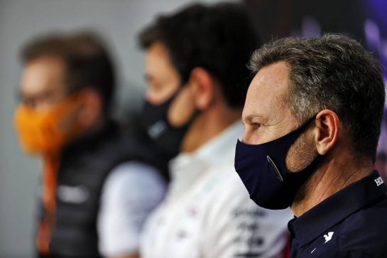 Christian Horner (GBR) Red Bull Racing Team Principal in the FIA Press Conference.
12.03.2021. Formula 1 Testing, Sakhir, Bahrain, Day One.
- www.xpbimages.com, EMail: requests@xpbimages.com &copy; Copyright: Batchelor / XPB Images