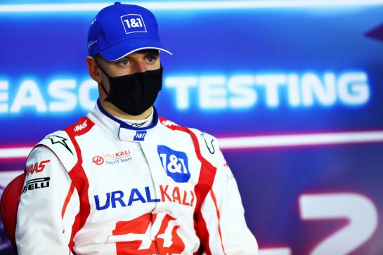 Mick Schumacher (GER) Haas F1 Team in the FIA Press Conference.
14.03.2021. Formula 1 Testing, Sakhir, Bahrain, Day Three.
- www.xpbimages.com, EMail: requests@xpbimages.com &copy; Copyright: FIA Pool Image for Editorial Use Only