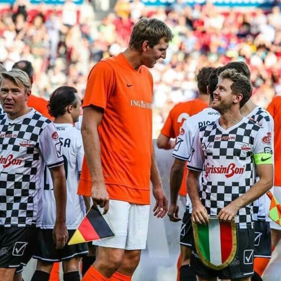 When Sebastian Vettel & Daniel Ricciardo Joined NBA Star Dirk Nowitzki for Michael Schumacher Tributary Football Match