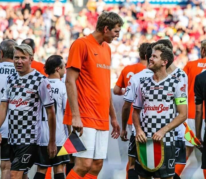 When Sebastian Vettel & Daniel Ricciardo Joined NBA Star Dirk Nowitzki for Michael Schumacher Tributary Football Match