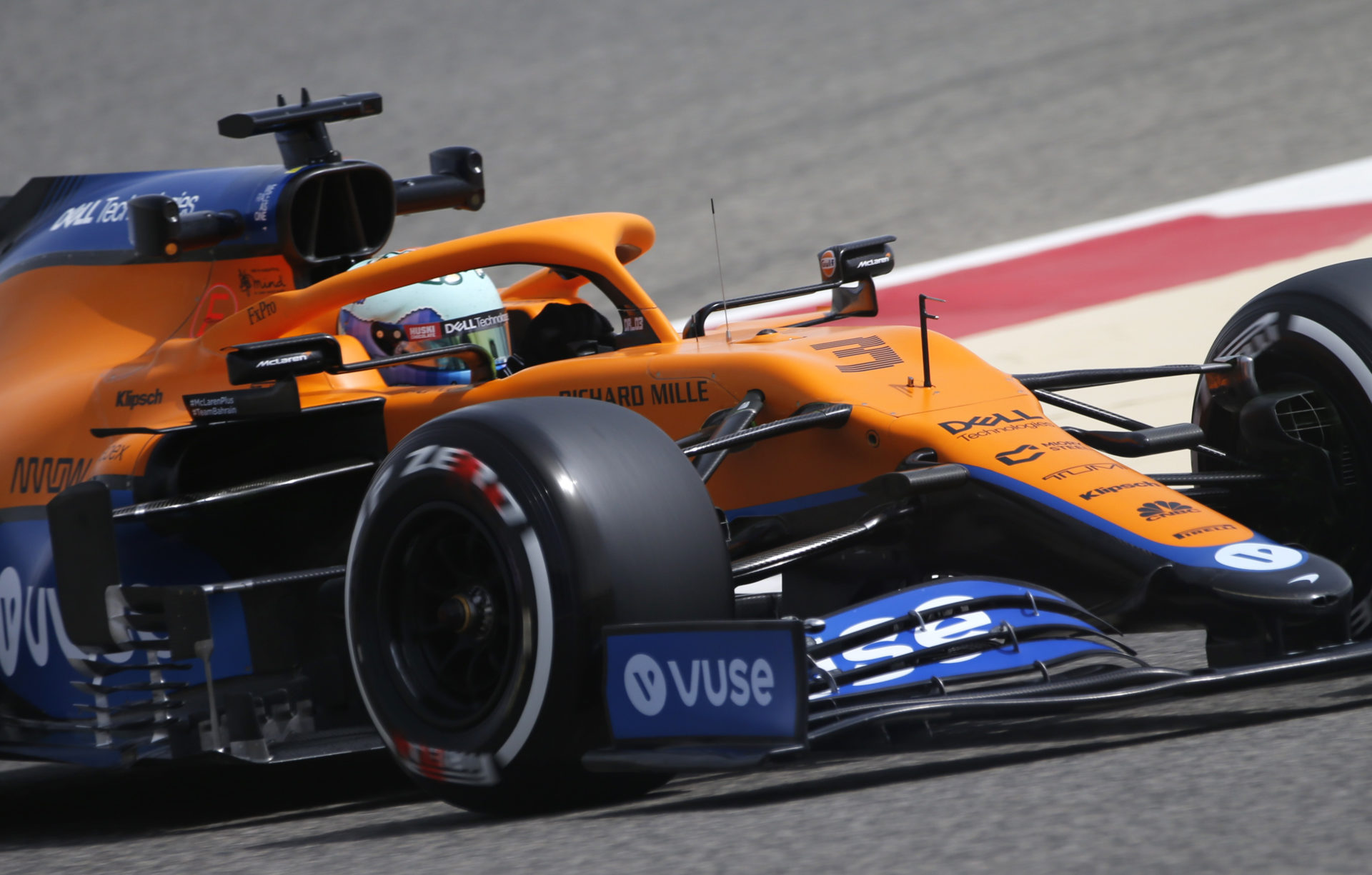 Daniel Ricciardo testing out the McLaren in Bahrain