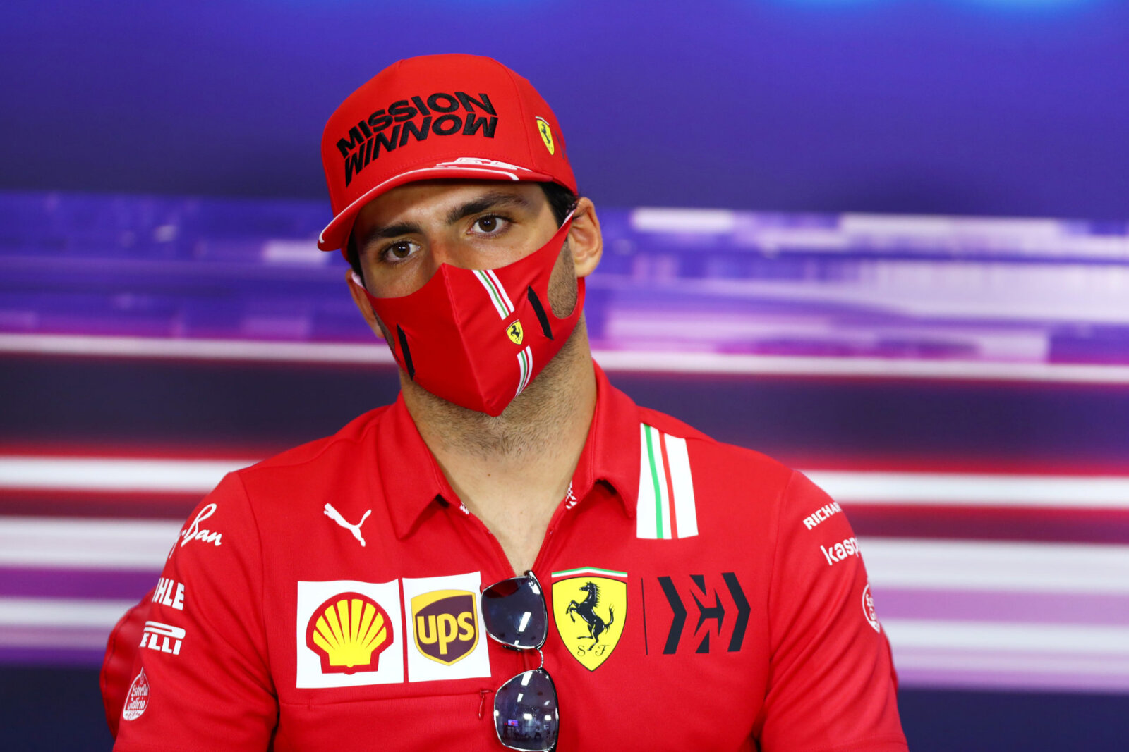 Ferrari driver Carlos Sainz during the press conference