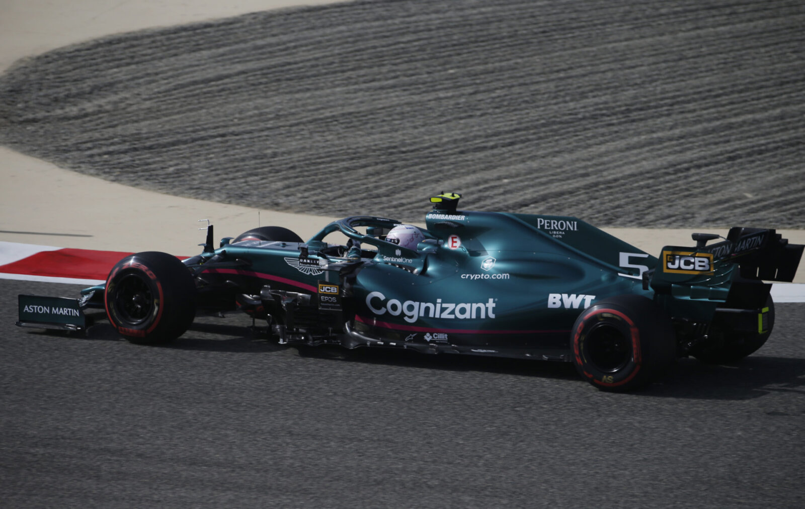 Sebastian Vettel of Aston Martin in action