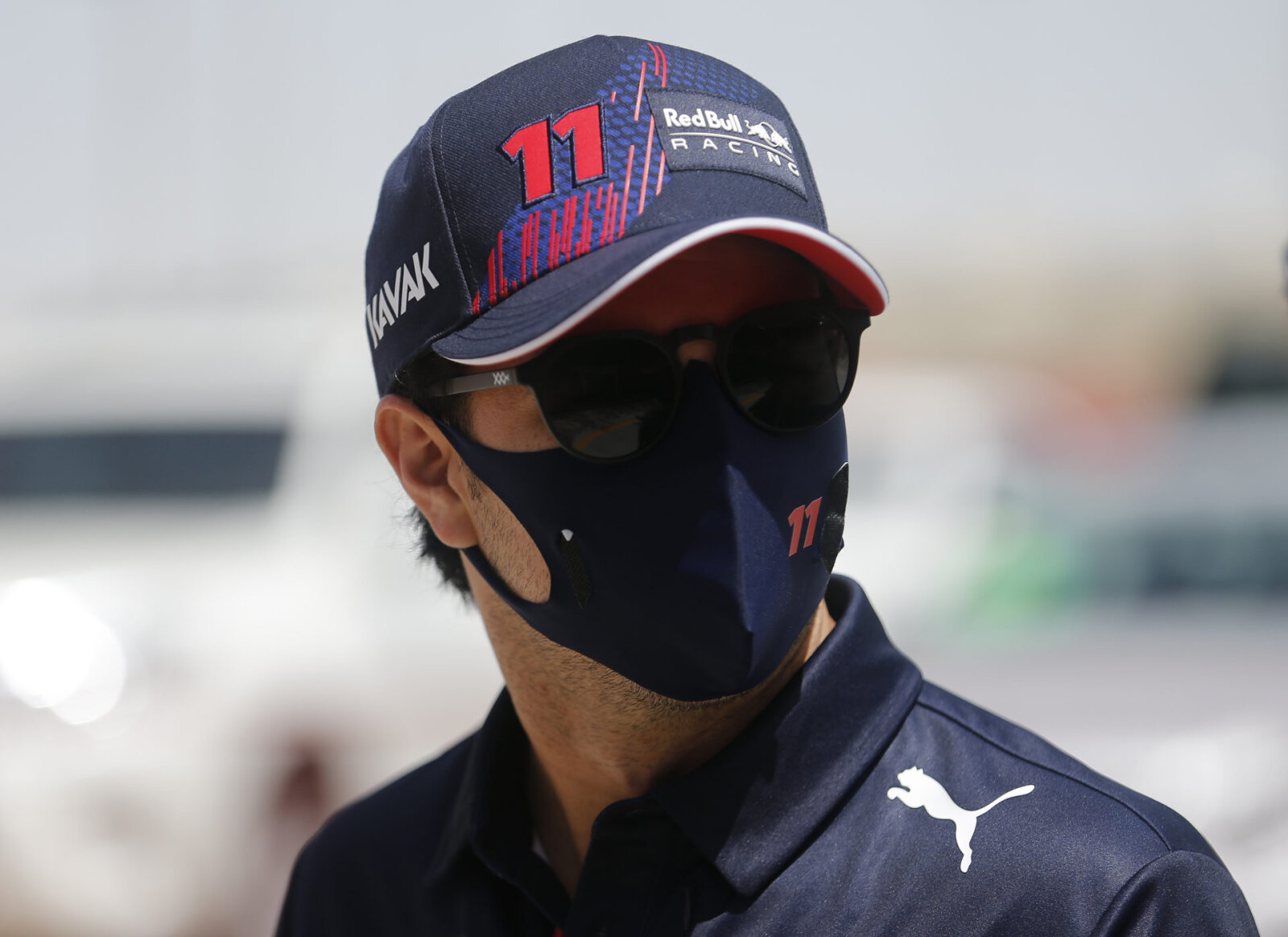 Red Bull F1 driver Sergio Perez in the paddock at Bahrain GP
