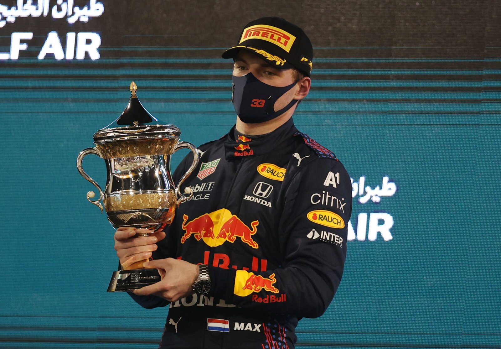 Red Bull driver Max Verstappen after the Bahrain GP race