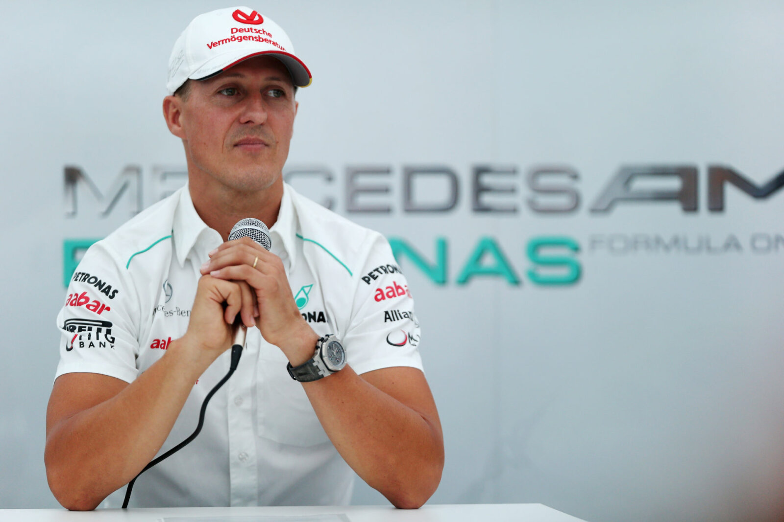 Michael Schumacher announcing his retirement back in 2012