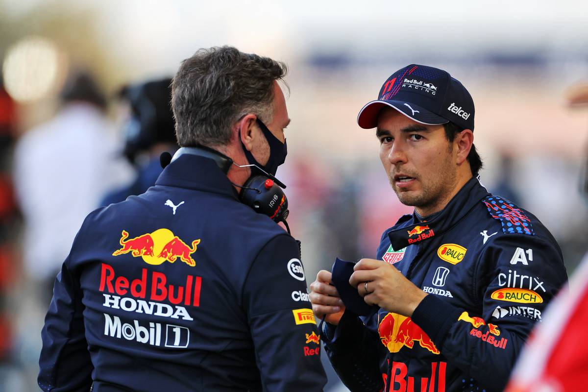 Christian Horner (GBR) Red Bull Racing Team Principal with Sergio Perez (MEX) Red Bull Racing on the grid. 28.03.2021. Formula 1 World Championship, Rd 1, Bahrain Grand Prix