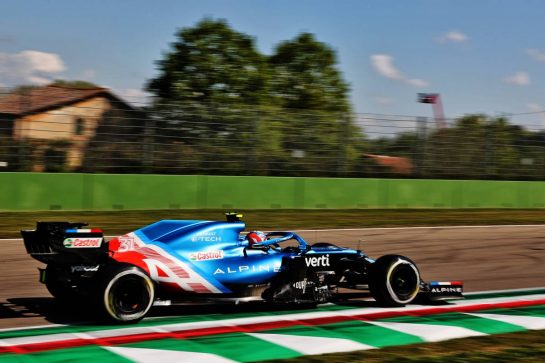 Esteban Ocon (FRA) Alpine F1 Team A521.
16.04.2021. Formula 1 World Championship, Rd 2, Emilia Romagna Grand Prix, Imola, Italy, Practice Day.
- www.xpbimages.com, EMail: requests@xpbimages.com © Copyright: Batchelor / XPB Images