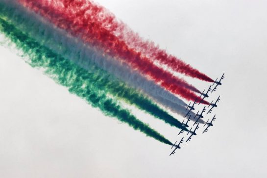 Grid atmosphere - Air display.
18.04.2021. Formula 1 World Championship, Rd 2, Emilia Romagna Grand Prix, Imola, Italy, Race Day.
- www.xpbimages.com, EMail: requests@xpbimages.com &copy; Copyright: Moy / XPB Images