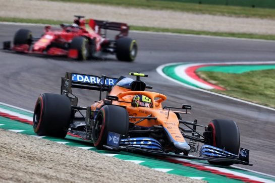 Lando Norris (GBR) McLaren MCL35M.
18.04.2021. Formula 1 World Championship, Rd 2, Emilia Romagna Grand Prix, Imola, Italy, Race Day.
- www.xpbimages.com, EMail: requests@xpbimages.com &copy; Copyright: Charniaux / XPB Images