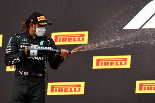 2nd place Lewis Hamilton (GBR) Mercedes AMG F1 W12.
18.04.2021. Formula 1 World Championship, Rd 2, Emilia Romagna Grand Prix, Imola, Italy, Race Day.
- www.xpbimages.com, EMail: requests@xpbimages.com &copy; Copyright: Batchelor / XPB Images