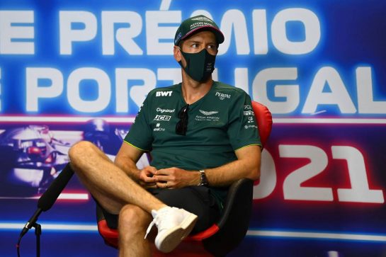 Sebastian Vettel (GER) Aston Martin F1 Team in the FIA Press Conference.
29.04.2021. Formula 1 World Championship, Rd 3, Portuguese Grand Prix, Portimao, Portugal, Preparation Day.
- www.xpbimages.com, EMail: requests@xpbimages.com © Copyright: FIA Pool Image for Editorial Use Only