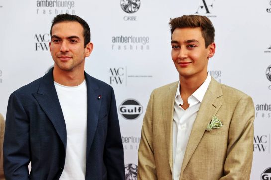 (L to R): Nicholas Latifi (CDN) Williams Racing and George Russell (GBR) Williams Racing, at the Amber Lounge Fashion Show.
21.05.2021. Formula 1 World Championship, Rd 5, Monaco Grand Prix, Monte Carlo, Monaco, Friday.
- www.xpbimages.com, EMail: requests@xpbimages.com © Copyright: Batchelor / XPB Images