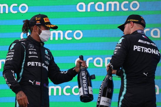 Lewis Hamilton (GBR) Mercedes AMG F1 W12 and Valtteri Bottas (FIN) Mercedes AMG F1.
09.05.2021. Formula 1 World Championship, Rd 4, Spanish Grand Prix, Barcelona, Spain, Race Day.
- www.xpbimages.com, EMail: requests@xpbimages.com © Copyright: Batchelor / XPB Images