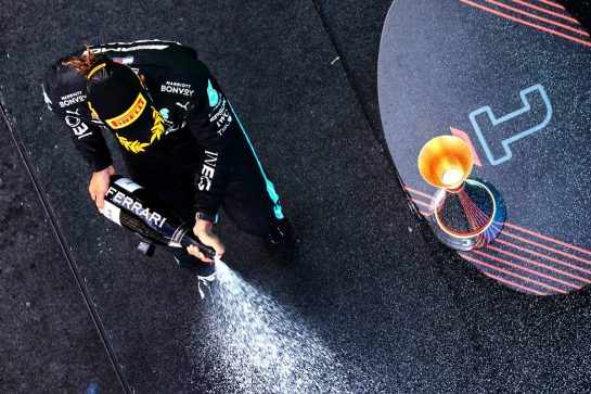 Race winner Lewis Hamilton (GBR) Mercedes AMG F1 celebrates on the podium.
09.05.2021. Formula 1 World Championship, Rd 4, Spanish Grand Prix, Barcelona, Spain, Race Day.
- www.xpbimages.com, EMail: requests@xpbimages.com © Copyright: Moy / XPB Images