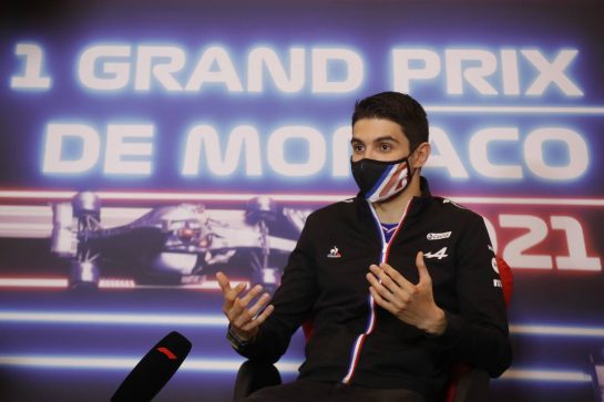 Esteban Ocon (FRA) Alpine F1 Team in the FIA Press Conference.
19.05.2021. Formula 1 World Championship, Rd 5, Monaco Grand Prix, Monte Carlo, Monaco, Preparation Day.
- www.xpbimages.com, EMail: requests@xpbimages.com © Copyright: FIA Pool Image for Editorial Use Only