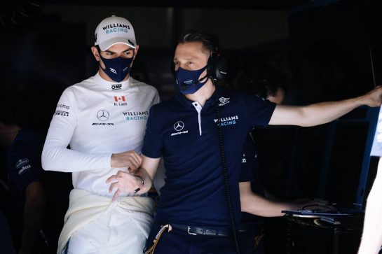 Nicholas Latifi (CDN) Williams Racing with Gaetan Jego, Williams Racing Race Engineer.
20.05.2021. Formula 1 World Championship, Rd 5, Monaco Grand Prix, Monte Carlo, Monaco, Practice Day.
- www.xpbimages.com, EMail: requests@xpbimages.com © Copyright: Bearne / XPB Images