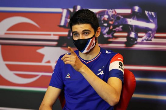 Esteban Ocon (FRA) Alpine F1 Team in hte FIA Press Conference.
03.06.2021. Formula 1 World Championship, Rd 6, Azerbaijan Grand Prix, Baku Street Circuit, Azerbaijan, Preparation Day.
- www.xpbimages.com, EMail: requests@xpbimages.com &copy; Copyright: FIA Pool Image for Editorial Use Only
