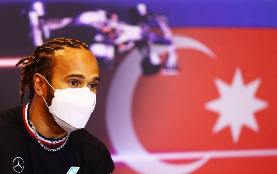 Lewis Hamilton (GBR) Mercedes AMG F1 in the FIA Press Conference.
03.06.2021. Formula 1 World Championship, Rd 6, Azerbaijan Grand Prix, Baku Street Circuit, Azerbaijan, Preparation Day.
- www.xpbimages.com, EMail: requests@xpbimages.com &copy; Copyright: FIA Pool Image for Editorial Use Only