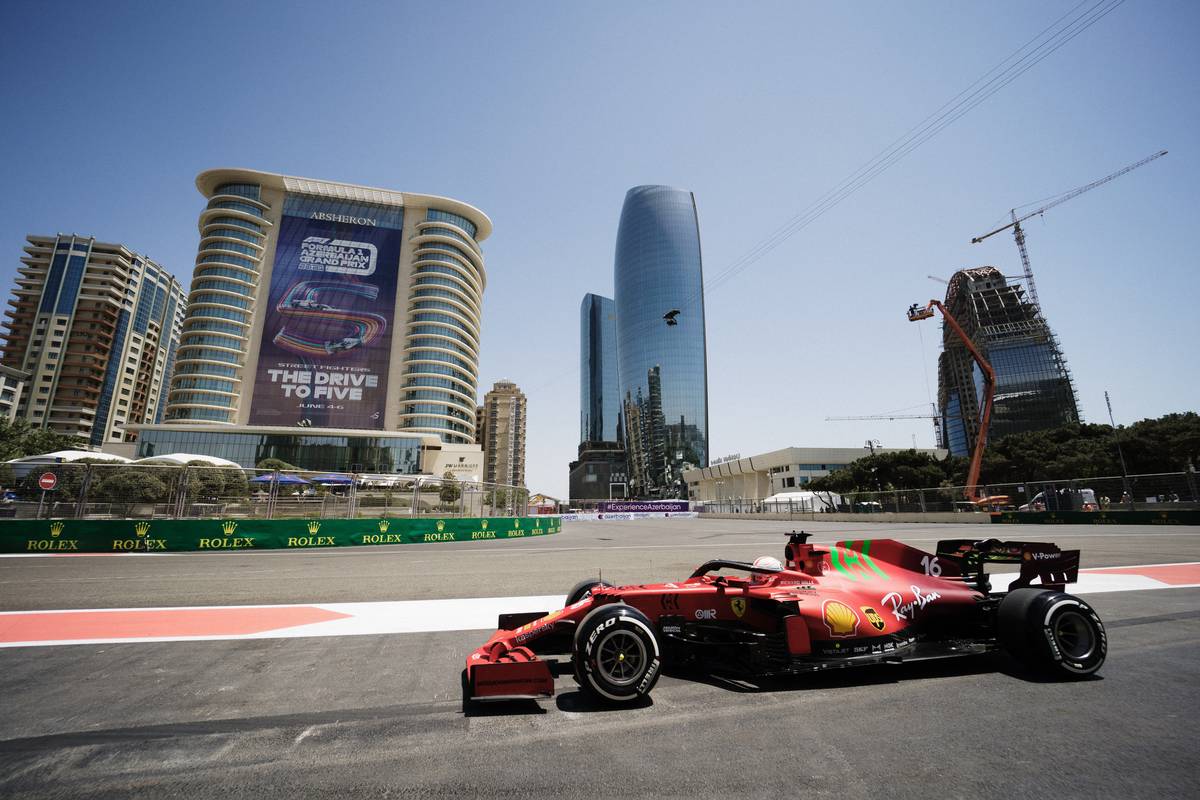 Verstappen leads Ferrari duo in first practice in Baku