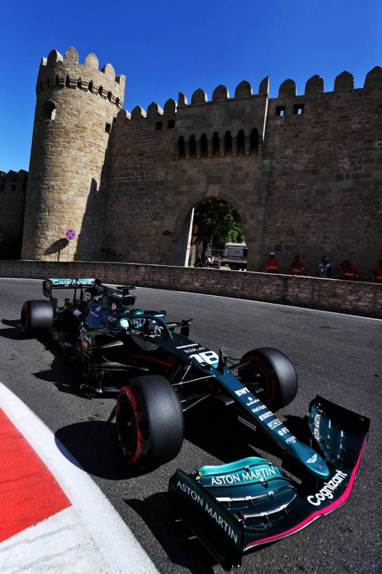 Lance Stroll (CDN) Aston Martin F1 Team AMR21.
05.06.2021. Formula 1 World Championship, Rd 6, Azerbaijan Grand Prix, Baku Street Circuit, Azerbaijan, Qualifying Day.
- www.xpbimages.com, EMail: requests@xpbimages.com &copy; Copyright: Moy / XPB Images