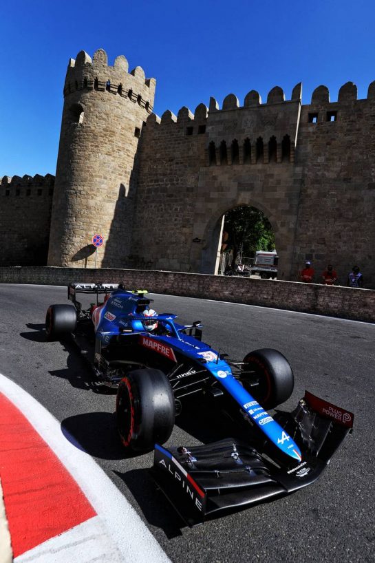 Esteban Ocon (FRA) Alpine F1 Team A521.
05.06.2021. Formula 1 World Championship, Rd 6, Azerbaijan Grand Prix, Baku Street Circuit, Azerbaijan, Qualifying Day.
- www.xpbimages.com, EMail: requests@xpbimages.com &copy; Copyright: Moy / XPB Images