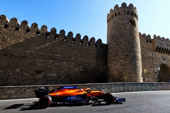 Daniel Ricciardo (AUS) McLaren MCL35M.
05.06.2021. Formula 1 World Championship, Rd 6, Azerbaijan Grand Prix, Baku Street Circuit, Azerbaijan, Qualifying Day.
- www.xpbimages.com, EMail: requests@xpbimages.com &copy; Copyright: Moy / XPB Images
