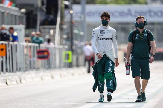 Lance Stroll (CDN) Aston Martin F1 Team on the grid.
06.06.2021. Formula 1 World Championship, Rd 6, Azerbaijan Grand Prix, Baku Street Circuit, Azerbaijan, Race Day.
- www.xpbimages.com, EMail: requests@xpbimages.com &copy; Copyright: Charniaux / XPB Images