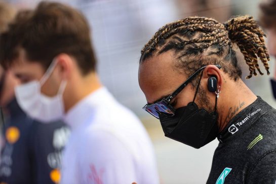 Lewis Hamilton (GBR) Mercedes AMG F1 on the grid.
06.06.2021. Formula 1 World Championship, Rd 6, Azerbaijan Grand Prix, Baku Street Circuit, Azerbaijan, Race Day.
- www.xpbimages.com, EMail: requests@xpbimages.com &copy; Copyright: Charniaux / XPB Images