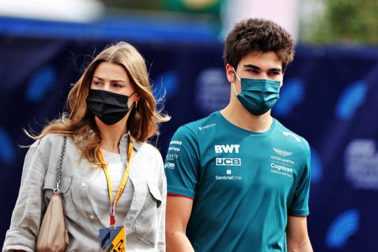 Lance Stroll (CDN) Aston Martin F1 Team with his girlfriend Sara Pagliaroli.
19.06.2021. Formula 1 World Championship, Rd 7, French Grand Prix, Paul Ricard, France, Qualifying Day.
- www.xpbimages.com, EMail: requests@xpbimages.com &copy; Copyright: Moy / XPB Images