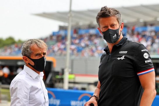 (L to R): Alain Prost (FRA) Alpine F1 Team Non-Executive Director with Marcin Budkowski (POL) Alpine F1 Team Executive Director.
19.06.2021. Formula 1 World Championship, Rd 7, French Grand Prix, Paul Ricard, France, Qualifying Day.
- www.xpbimages.com, EMail: requests@xpbimages.com &copy; Copyright: Moy / XPB Images